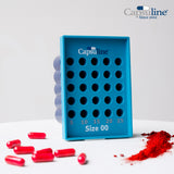 Clear Size 00 Empty Gelatin Capsules by Capsuline - 1000 Count + Holding Tray Size 00 for 25 capsules