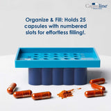 Clear Size 00 Empty Gelatin Capsules by Capsuline - 1000 Count + Holding Tray Size 00 for 25 capsules