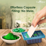 Clear Size 00 Empty Gelatin Capsules by Capsuline - 1000 Count + Holding Tray Size 00 for 25 capsules