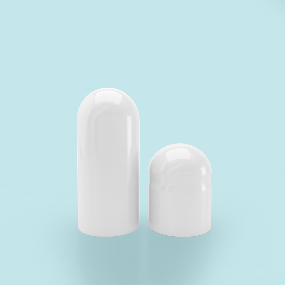 Colored Vegetarian Acid Resistant Empty Capsules Size 1 White/White (Box of 125,000) - White