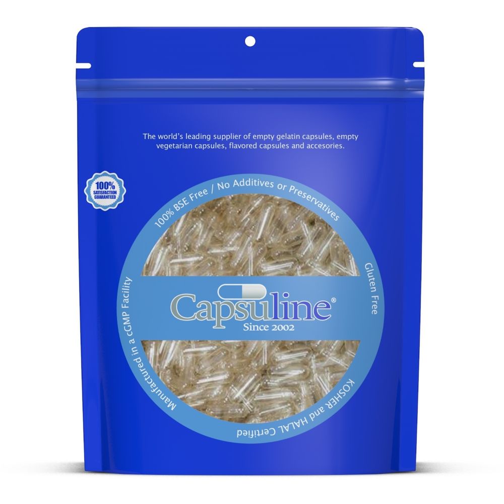 Clear Size 2 Empty Vegetarian Capsules by Capsuline