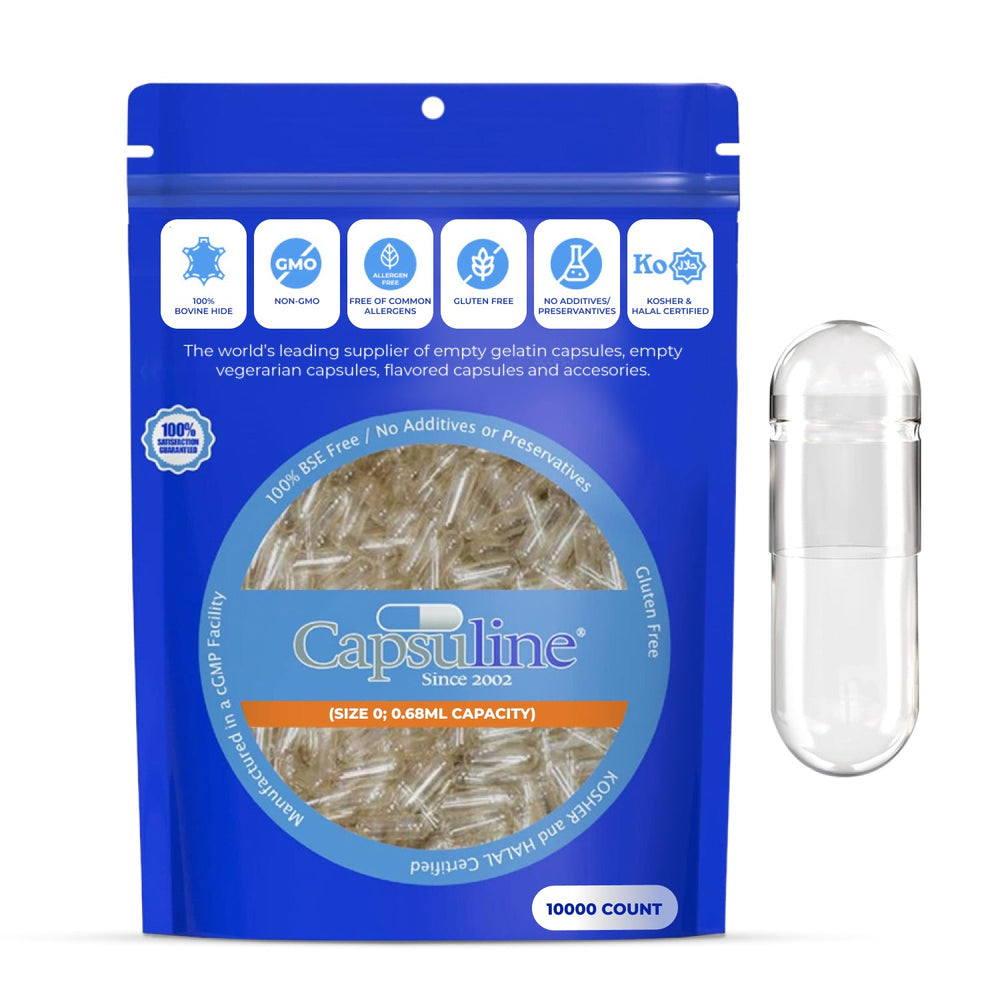 Empty Gelatin Capsules 0 Size -10000 Empty Capsules - 10000SF