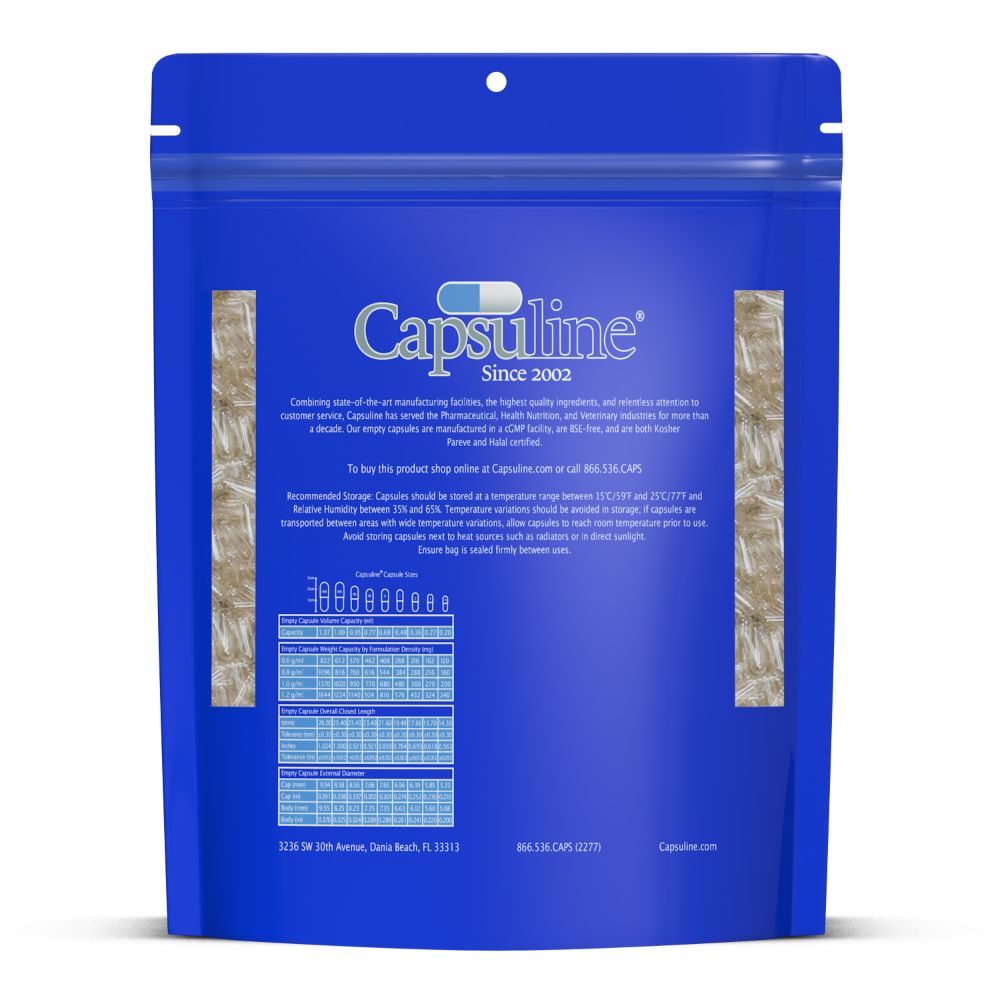 Clear Size 2 Empty Vegetarian Capsules by Capsuline