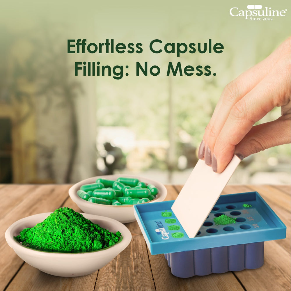 Clear Size 00 Empty Gelatin Capsules by Capsuline - 1000 Count + Holding Tray Size 00 for 25 capsules