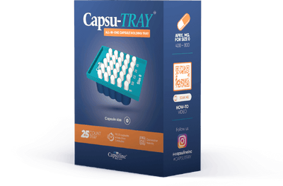 Capsu-TRAY manual capsule holding tray by Capsuline - Suitable for Size 0 empty capsules - 25 Count by Capsuline - Size 0 - 0